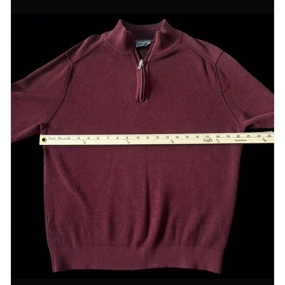 Tommy Bahama Sweater Mens Purple Pima Cotton Reversible Quarter Zip **Large** - Picture 6 of 7